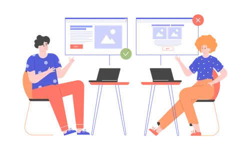characters sitting at desks, comparing medicare special needs plans