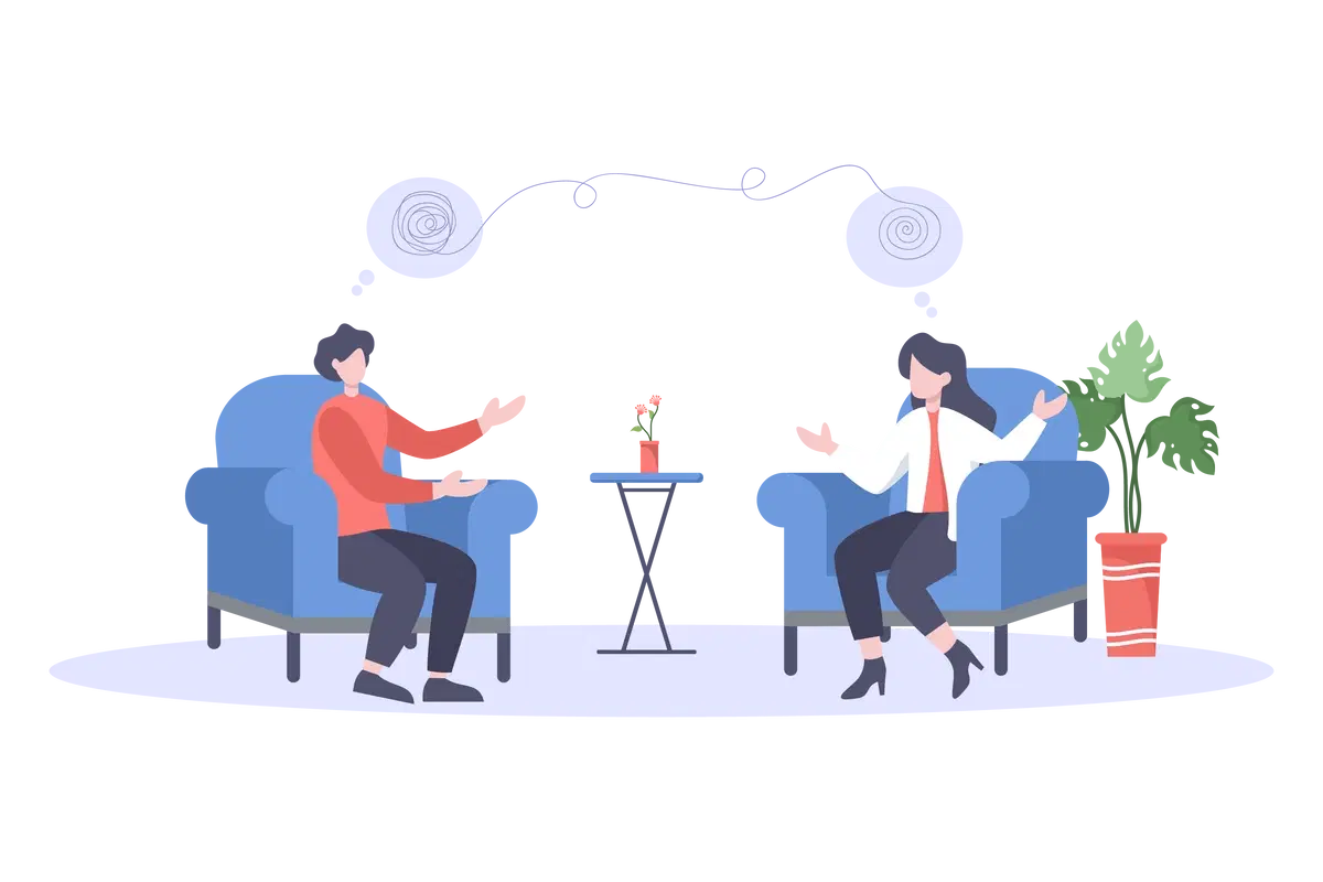 Medicare beneficiary talking with a therapist, asking if Medicare covers therapy