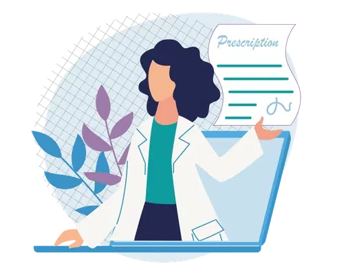 Pharmacist holding a prescription for a Medicare-approved drug